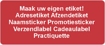 Verzendetiket - rood - 250 stuks - 21x48mm - rechthoek - gepersonaliseerd - met eigen tekst