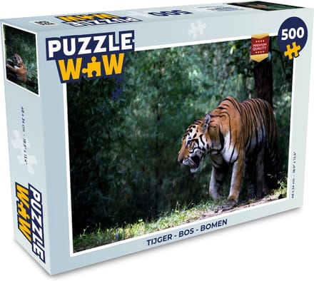 Puzzel Tijger - Bos - Bomen - Legpuzzel - Puzzel 500 stukjes