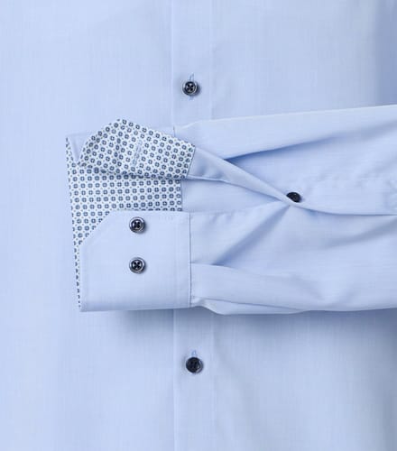 VENTI modern fit overhemd - popeline - lichtblauw - Strijkvrij - Boordmaat: 42
