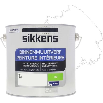 Sikkens - Binnenmuurverf Mat - Wit - 2,5 L