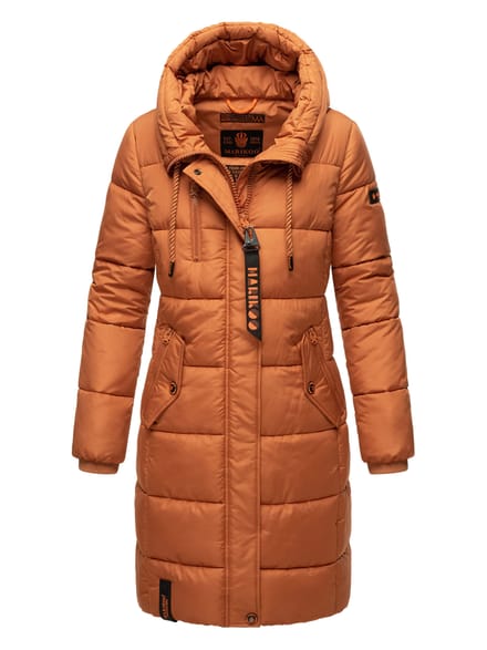 Marikoo dames winterjas – Lange gewatteerde jas met capuchon & zakken