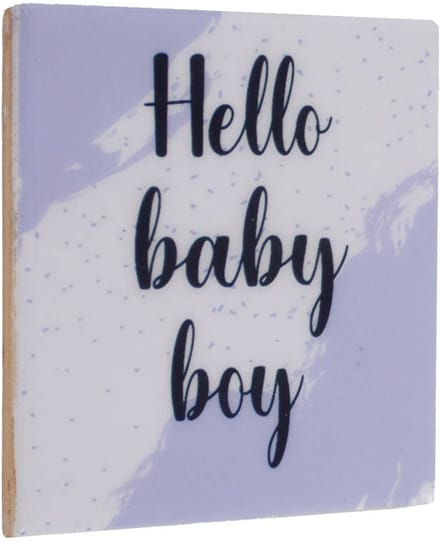 Tegeltje met tekst hello baby boy - keramisch cadeautegeltje