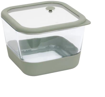 Siliglass vierkante bewaardoos 2 l, grijs