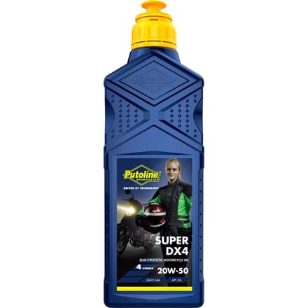 Motorfietsolie 4 takt semisynthetisch Putoline 20W-50 Super DX4