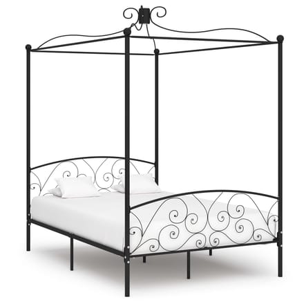 vidaXL - Hemelbedframe - metaal - zwart - 140x200 - cm