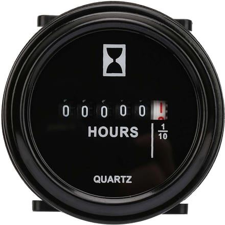 Compteur horaire à quartz 680 V CA/CC 99 999,9 heures pour moteur et générateur black