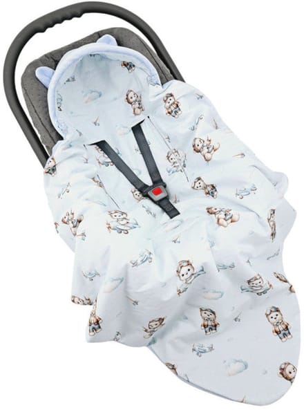 Velvet Baby Car Seat Sleeping Bag for 3- and 5-Point Harnesses — Pilot Bear