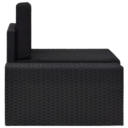 vidaXL - Hoekbank - met - rechterarmleuning - sectioneel - poly - rattan - zwart
