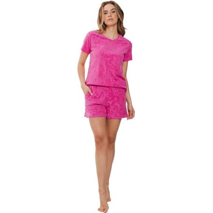 Dames Shortama Rebelle - Full Bloom - Roze - Badstof - Maat 46