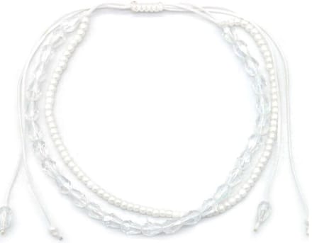 Enkelbandje - Anklet - Glaskralen - Kralen - Wit - Laagjes - Layered - Lengte Verstelbaar