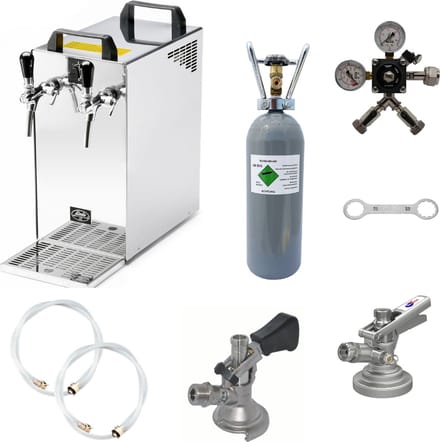 Complete set - Biertap - Kontakt 40 - 2-kraans, 50 liter/u - met Fustkoppeling KeyKeg, Type M