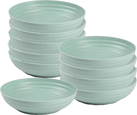 Plasticforte Soepkommen - 10x - D22 x H5.5 cm - groen - kunststof - onbreekbaar - servies