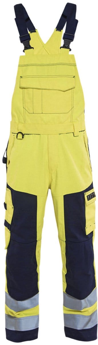 Blaklader Multinorm bretelbroek 2608-1514 - High Vis Geel/Marineblauw - D100