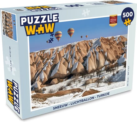 Puzzel Sneeuw - Luchtballon - Turkije - Legpuzzel - Puzzel 500 stukjes