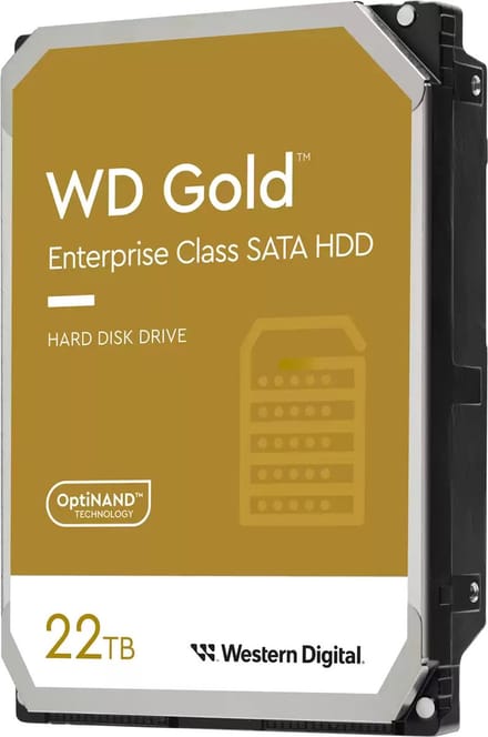 Western Digital Gold interne harde schijf 22 TB 7200 RPM 512 MB 3.5" SATA III