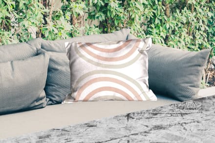 Buitenkussens - Tuin - Regenboog - Design - Pastel - 50x30 cm