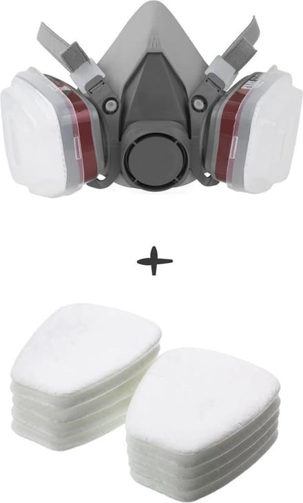 Rekx Halfgelaatsmasker - 10 verwisselbare luchtfilters - Gasmasker - Herbruikbaar - Grijs