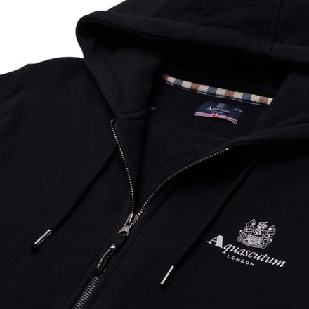 Aquascutum Active Small Logo Full-Zip Zwarte Hoodie