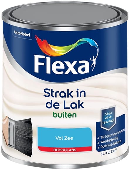 Flexa - Strak In De Lak Buitenlak Hoogglans - Vol Zee - Mengverf - 1 L
