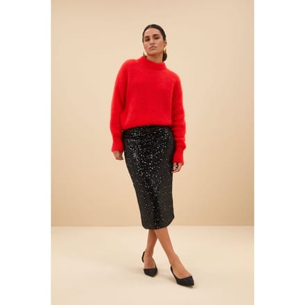 By-Bar Luca Sequin Skirt Black Größe: S | Midiröcke Outlet | Damen | Schwarz