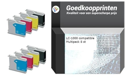 Brother LC-1000 Multipack inkt cartridges (set 8x) - Huismerk
