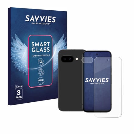 3 Stuks Savvies Screenprotector - geschikt voor Google Pixel 9a (Voor+Camera) - beschermfolie glas transparant