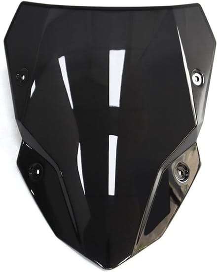 Motorfiets Windscherm - Voorruit Deflector - Comfortabel Rijden - Gebogen Ontwerp - Standaard Maat - Zwart