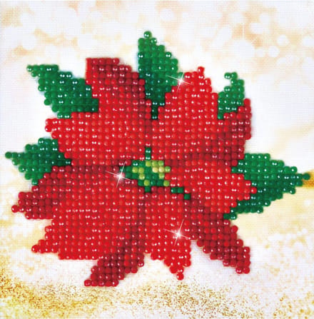 Diamond Dotz® Kerst Poisettia - Diamond Painting (18,5x18,5 cm)