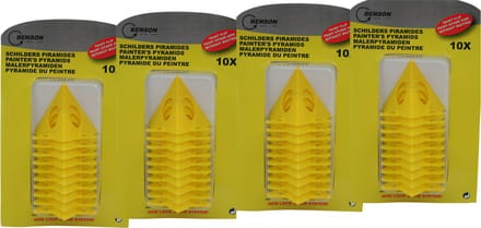 Benson Schilderpiramides - 40x stuks - geel - 5 cm - schilder piramides