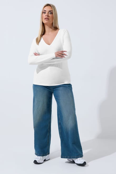 Limited Collection Witte Top Met Lange Mouwen Size 48