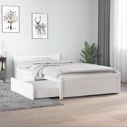 vidaXL - Bedframe - met - lades - wit - 90x190 - cm
