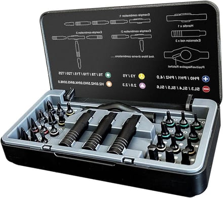 Ratels Schroevendraaier - Precisie Tool - Klus Klussen - 24 Bits Inclusief - Compacte Set - Grijs