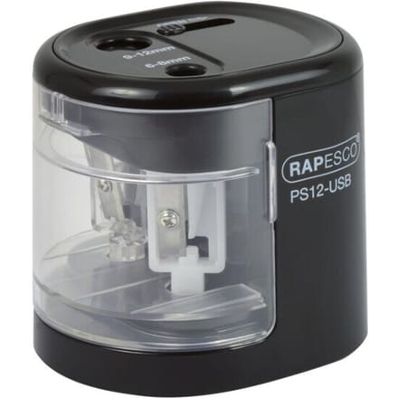 Rapesco automatische puntenslijper PS12 met USB zwart