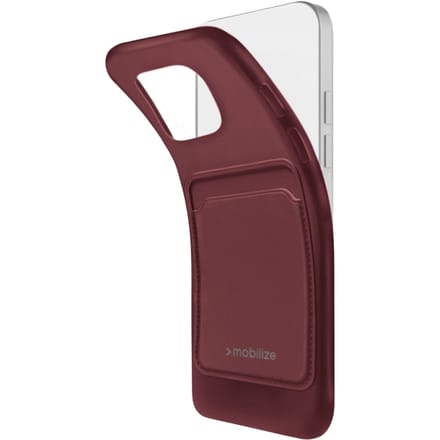 Mobilize iPhone 14 Plus Hoesje met Kaarthouder  Bordeaux