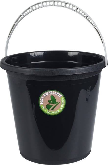 Storage Solutions emmer - 10 liter - kunststof - zwart - 30 x 29 x 26 cm