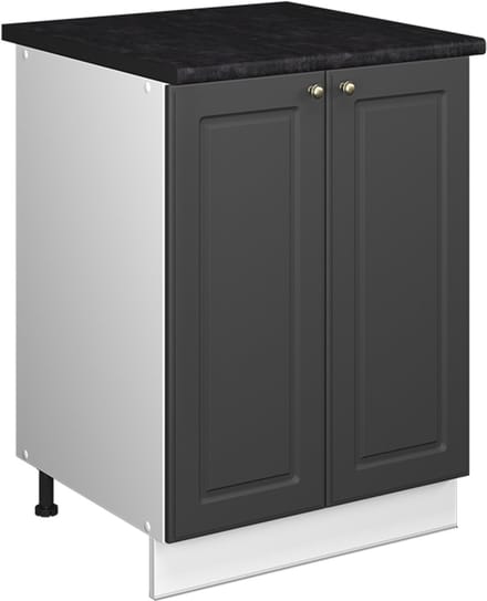 Vicco Wastafelkast Fame-Line, Anthrazit-Gold Landhaus/Wit, 60 cm