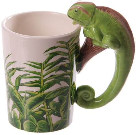 Puckator Mok Kameleon – Handvat met dier – Aardewerk – 13 x 8 x 13 cm