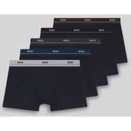 HUGO BOSS Essential trunks (5-pack) - heren boxers kort - donkerblauw met gekleurde tailleband