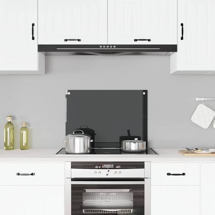 vidaXL - Spatscherm - keuken - 70x50 - cm - gehard - glas - zwart