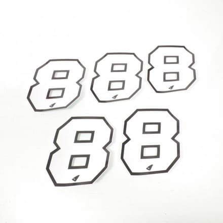 Sticker UFO voor motor Numero 8 wit 130x105mm Nieuw
