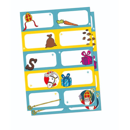 Wefiesta - Sinterklaas cadeaustickers (20 stuks) - Welkom Sinterklaas - Sinterklaas versiering - Sinterklaas intocht - Sinterklaas en Piet -sinterklaas Cadeautjes