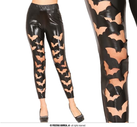 Fiestas Guirca - Legging vleermuizen patroon - M - Carnavalskleding - Carnaval - carnavalskleding 2027 - Carnaval kostuum