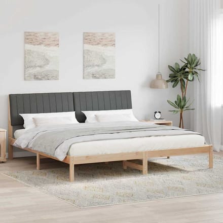 vidaXL - Bedframe - met - hoofdeinde - Bruin - 200 - x - 200 - cm - Massief - grenenhout