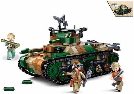 Sluban Army WWII Type 97 Medium Tank – Leger speelgoed – bouwset met 610 bouwstenen – M38‑B1107 – vanaf 8 jaar