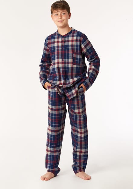 Woody Studio pyjama jongens/heren - multicolor geruit - 222-2-MWA-W/957 - maat 128