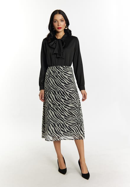 Faina Rok met zebraprint Dames wit zwart