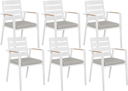 TAVIANO - Tuinstoel set van 6 - Grijs - Aluminium