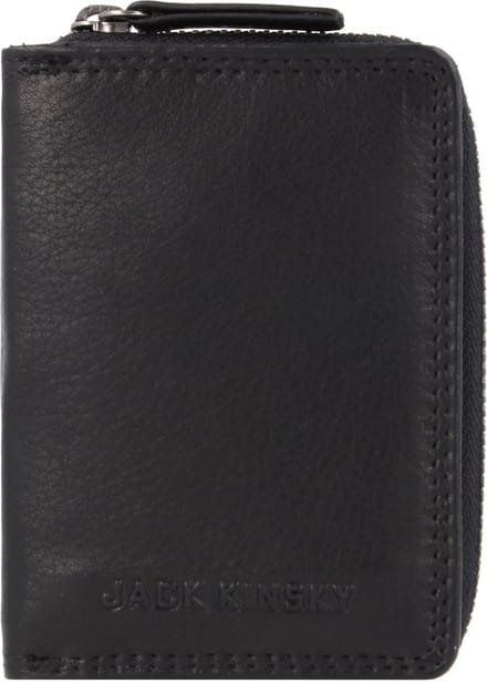 Jack Kinsky Brisbane Portemonnee RFID Leer 7,5 cm - Jongens - Staand formaat - schwarz