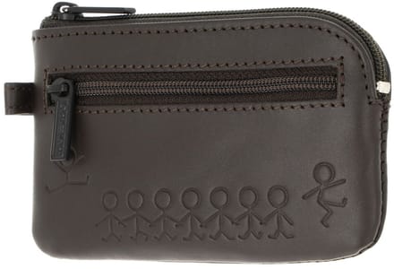 oxmox Leren sleutelgeval Leather Keyholder Jumping Jack 2.0 Embossed Brown donkerbruin