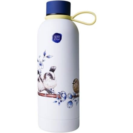 Heinen delfts blauw waterfles bosvogels - geïsoleerd - rvs